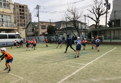 関口台町小学校タグラグビー教室